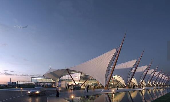 「賞析」整體鋼索膜結(jié)構(gòu)國內(nèi)首創(chuàng)，岳陽三荷機(jī)場航站樓面世！