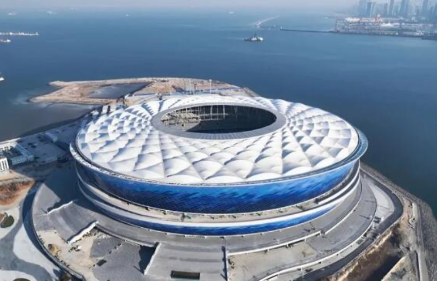 PTFE屋面+ETFE外立面，大連梭魚灣足球場(chǎng)賞析