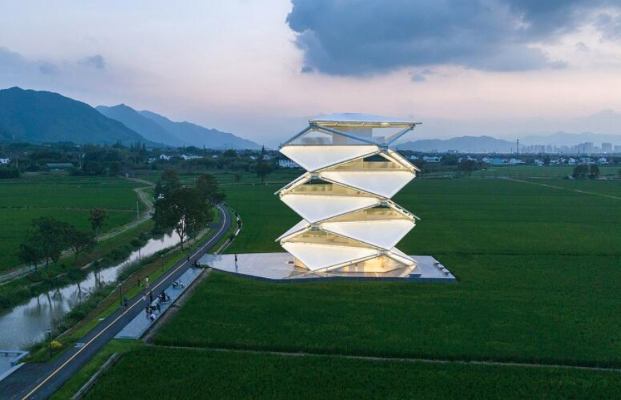 稻田上的燈塔，PTFE膜結(jié)構(gòu)