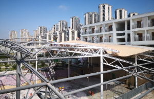 德陽學校操場膜結構工程施工進展